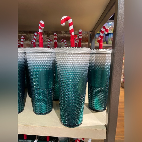 Disney Starbucks Holiday  Tumbler with  Candy Cane Topper WDW PARKS - Picture 5 of 7